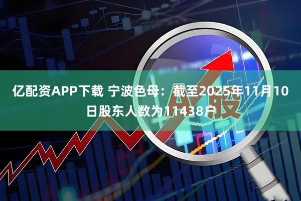 亿配资APP下载 宁波色母：截至2025年11月10日股东人数为11438户